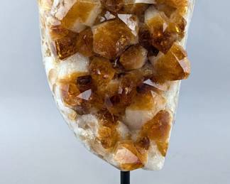 Brazilian Citrine Geode Cluster On Metal Display Stand, 11" x 5.75", 4.1kg