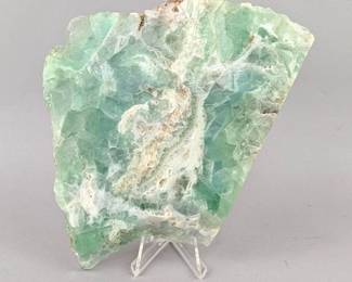 Polished Green Fluorite Slab, 7.25" x 6"