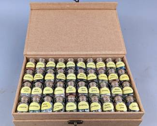 Mini Gemstone And Mineral Bottle Display Set In Case, 40 Bottles