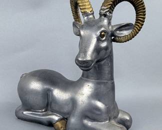 Mixed Metal Ram Statue, 7.5" Tall x 7.75" Wide