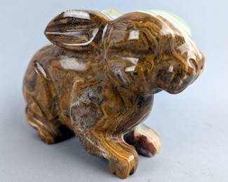 Polished Carved Onyx Rabbit Statue, 4.25" Tall