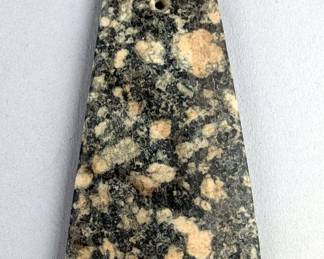 Native American Indian Stone Gorget, 4" x 2.25"