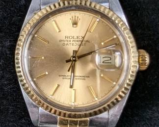 Rolex Datejust 36mm Champagne Dial 18K Gold And Steel Two-Tone Watch With Original Papers And Hang Tag, 9612368, 16013, On Jubilee Bracelet With 17 Links