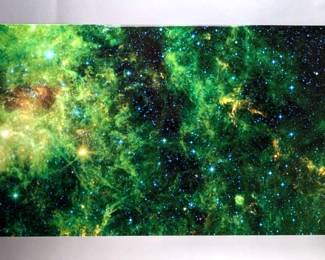 Galactic Photography Collection 'Vision Of A Stellar Ending' NASA Lacquered Canvas, 48" x 18"
