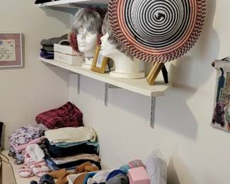 wigs, hats, gloves and scarves