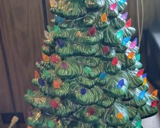 large vintage ceramic light up tree