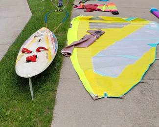 Wind surfing boards and sails