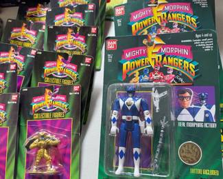 Games, toys + memorabilia, some vintage, including Power Rangers, new in package