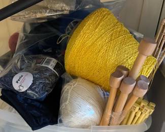 Yarn + knitting needles