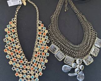 Extensive collection of women's jewelry, largely from Chico's. Necklaces of varying lengths, bracelets, watches, rings, earrings.