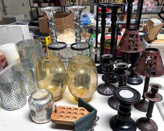 Home decor, including candles + holders