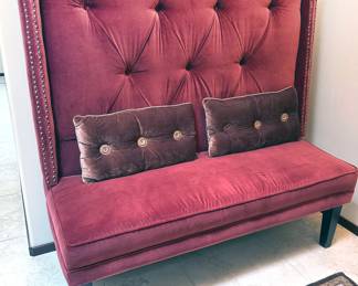 Custom made high-back settee