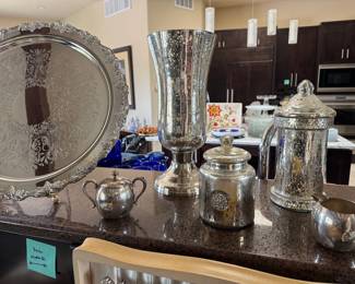 Silver plate serving pieces