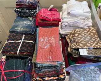 Large collection of fabrics for sewing