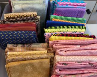 Large collection of fabrics for sewing