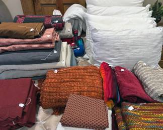 Bed linens, table cloths, throw pillow covers
