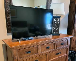 Earnest Thompson dresser; TV, decor