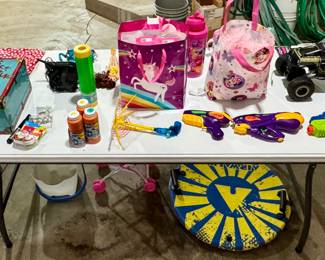 Squirt Guns • Bubbles • Toy Jeep • Sledding Disc