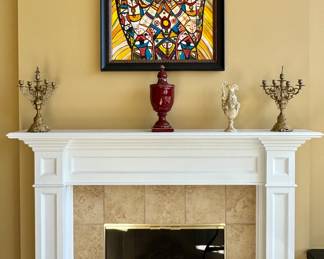 Solid Brass Candelabras and Vases • [Framed Art Piece is NOT For Sale…Sorry!] 