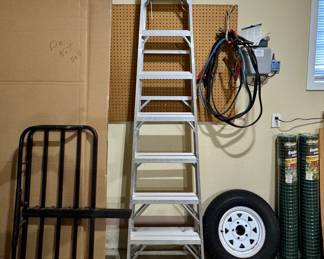Trailer Hitch Rack • 8ft Aluminum Ladder • Trailer Tire