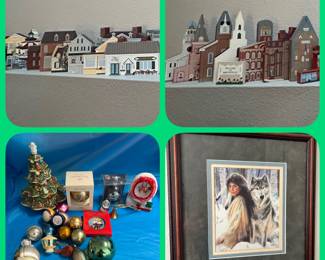 Cat's Meow Collectibles, Vintage Christmas Ornaments, Maija Framed Art