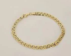 18K Gold Italy Flat Woven Design Bracelet