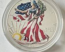 1999 American Silver Eagle with Enhanced Color