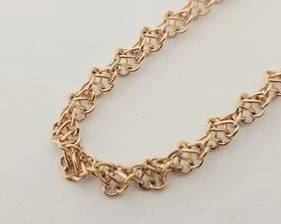 Italy 14K Rose Gold Twist Design Necklace