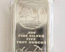 5 Ounce .999 Fine Silver Bar New Condition