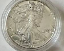 1988 1 Ounce American Silver Eagle Gem Brilliant Uncirculated Condition