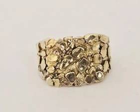 Vintage 10K Gold Nugget Design Ring