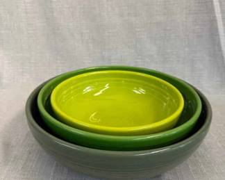 FIESTA, 3 PC Nesting Bistro Serving Bowl Set, Sage Shamrock Lemongrass