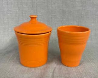 FIESTA, 3 PC Mini Canister Bathroom Tumbler Set, Tangerine