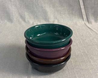 FIESTA, 4 PC Classic Rimmed Small Berry Bowl, Evergreen Heather Chocolate Black
