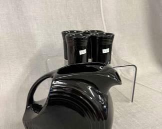 FIESTA, 5 PC Large Disk Pitcher Juice Tumbler Set, Black
