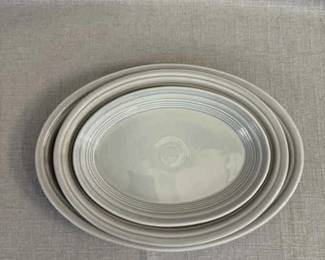 FIESTA, 3 PC Oval Serving Platter Set, Pearl Grey