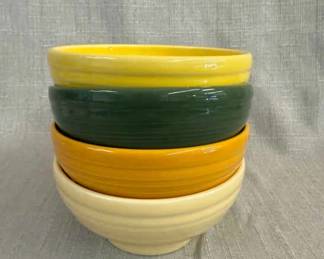 FIESTA, 4 PC Small Footed Bowl Set, Ivory Sunflower Marigold Sage