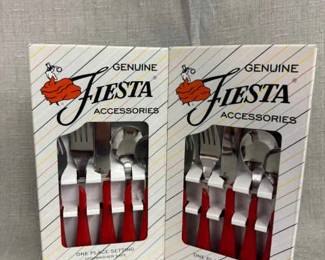 FIESTA, 10 PC Swirl Flatware Dinner Set, Scarlet