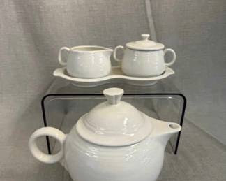 FIESTA, 6 PC Large Teapot Creamer Sugar Bowl Set, White