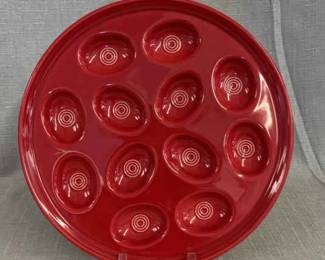 FIESTA,1 PC Round Egg Serving Plate, Scarlet