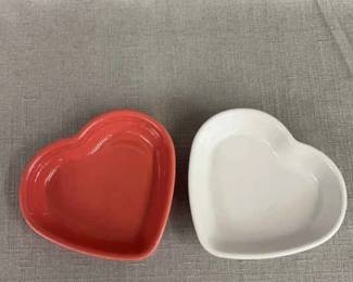 FIESTA, 2 PC Medium Heart Shaped Bowl Set, White Flamingo