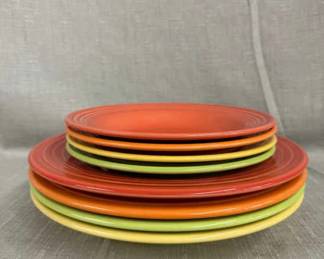 FIESTA, 8 PC Classic Rim Soup Bowl Pasta Bowl Set, Sunflower Chartreuse Persimmon Tangerine
