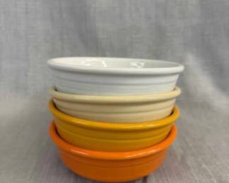 FIESTA, 4 PC Small Classic Rim Cereal Bowl Set, Tangerine Marigold Ivory White