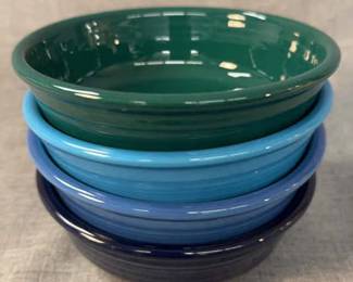 FIESTA, 4 PC Classic Rimmed Small Berry Bowl, Evergreen Peacock Lapis Cobalt