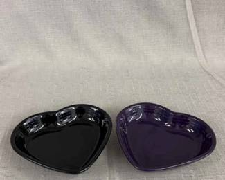 FIESTA, 2 PC Medium Heart Shaped Bowl Set, Black Plum