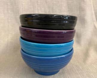 FIESTA, 4 PC Small Footed Bowl Set, Lapis Peacock Plum Slate