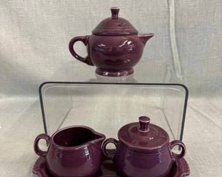 FIESTA, 6 PC Small Teapot Creamer Sugar Bowl Set, Heather