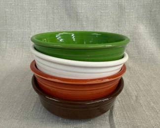 FIESTA, 4 PC Small Classic Rim Cereal Bowl Set, Chocolate Shamrock Paprika White