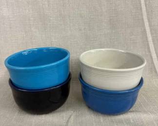 FIESTA, 4 PC Gusto Bowl Set, Peacock Cobalt Lapis Pearl Grey