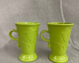 FIESTA, 2 PC Large Pedestal Cappuccino Mug Set, Chartreuse